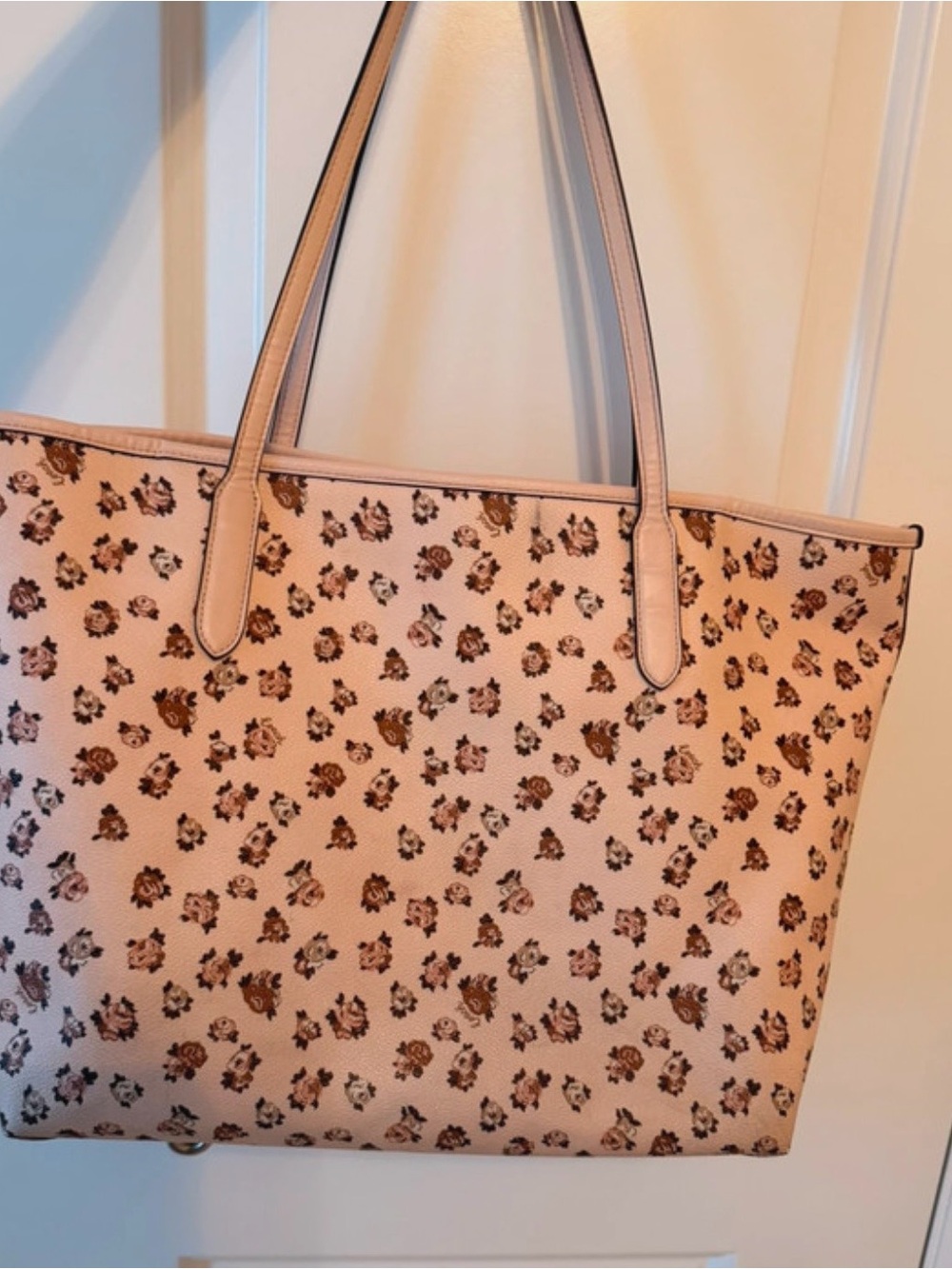 Coach Pink Floral Print Tote Bag